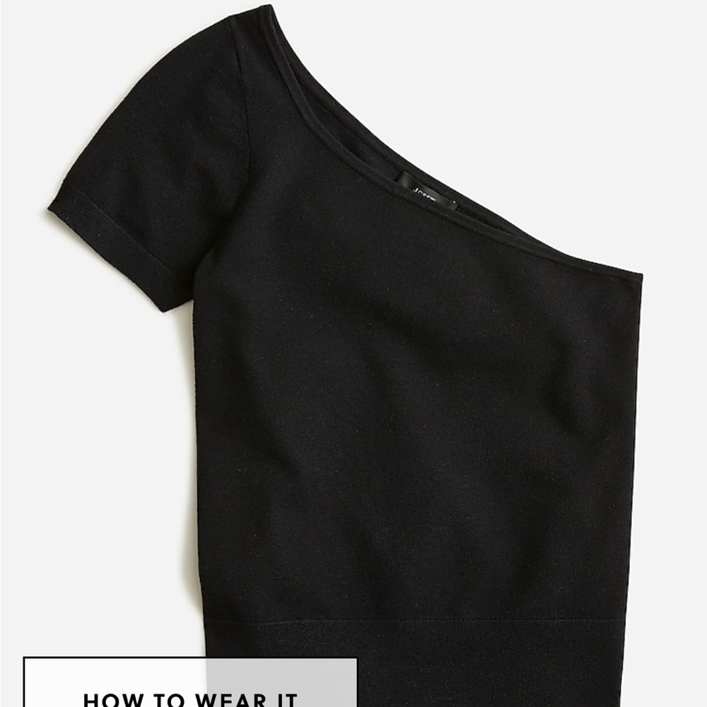 J.Crew One-Shoulder Stretch Sweater - Sz XXS -  Black